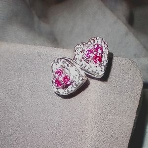 Ruby heart earrings